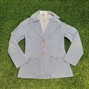 Vintage LEVIS Corduroy Coat Jacket Womens 2XS/XS 15x26 Blue